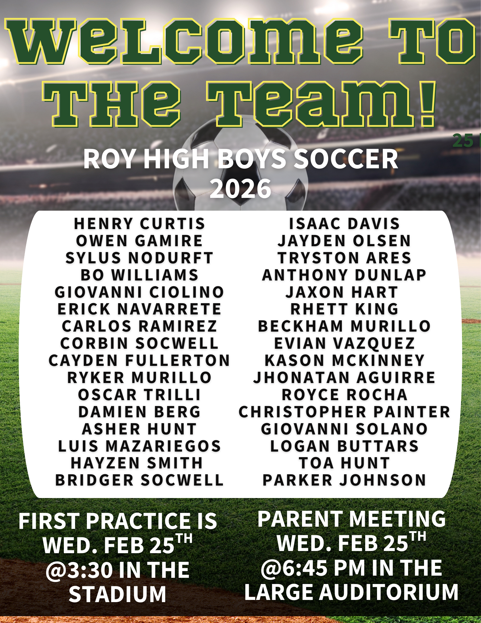 Green And White Soccer Tournament Flyer
